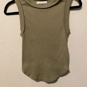We The Free Khaki Ribbed Tank Top